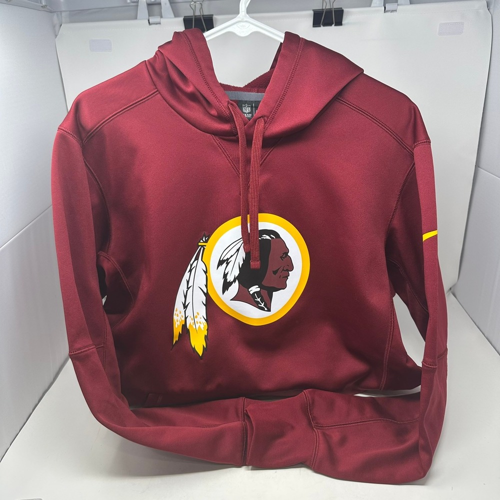 Nike Hoodie Men M Burgundy Washington Redskins Pullover Dri-FIT 829463-677 Logo